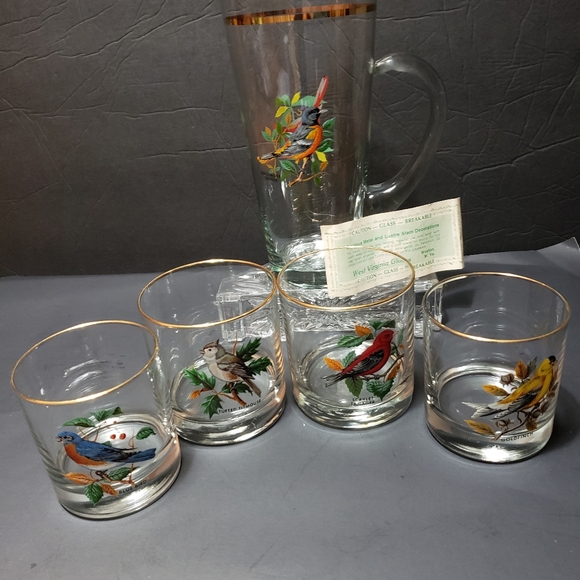Vintage WEST VIRGINIA GLASS Pitcher/Glasses Set - Picture 2 of 10